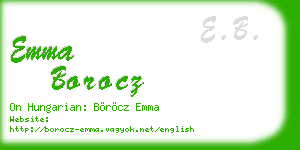 emma borocz business card
